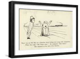 There Was an Old Man at a Junction, Whose Feelings Were Wrong with Compunction-Edward Lear-Framed Giclee Print