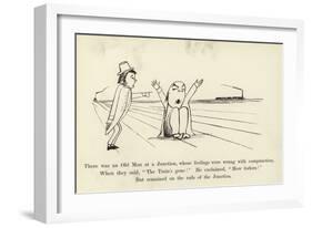 There Was an Old Man at a Junction, Whose Feelings Were Wrong with Compunction-Edward Lear-Framed Giclee Print