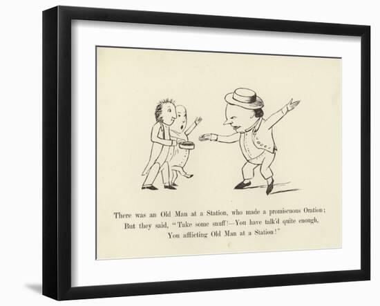 There Was an Old Man at a Station, Who Made a Promiscuous Oration-Edward Lear-Framed Giclee Print