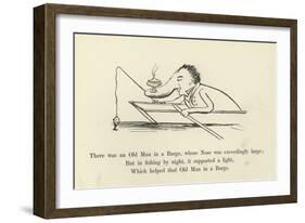 There Was an Old Man in a Barge, Whose Nose Was Exceedingly Large-Edward Lear-Framed Giclee Print