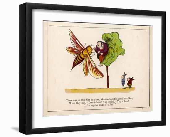 There was an Old Man in a Tree Who was Horribly Bored by a Bee-Edward Lear-Framed Art Print