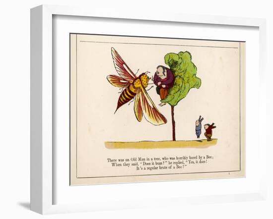 There was an Old Man in a Tree Who was Horribly Bored by a Bee-Edward Lear-Framed Art Print