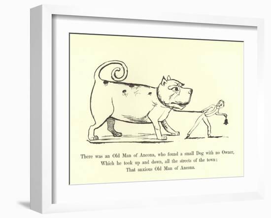 There Was an Old Man of Ancona, Who Found a Small Dog with No Owner-Edward Lear-Framed Giclee Print