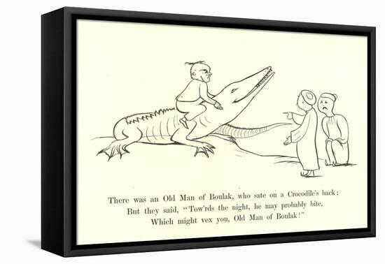 There Was an Old Man of Boulak, Who Sat on a Crocodile's Back-Edward Lear-Framed Stretched Canvas