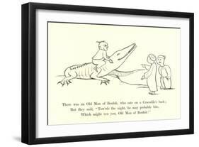 There Was an Old Man of Boulak, Who Sat on a Crocodile's Back-Edward Lear-Framed Giclee Print