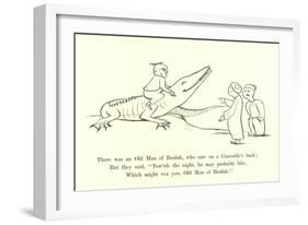 There Was an Old Man of Boulak, Who Sat on a Crocodile's Back-Edward Lear-Framed Giclee Print