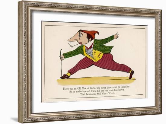 There was an Old Man of Corfu Who Never Knew What He Should Do-Edward Lear-Framed Art Print