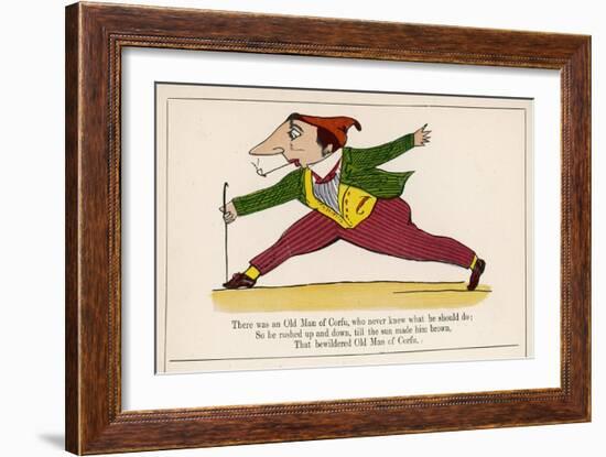 There was an Old Man of Corfu Who Never Knew What He Should Do-Edward Lear-Framed Art Print