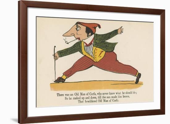 There Was an Old Man of Corfu, Who Never Knew What He Should Do-Edward Lear-Framed Giclee Print