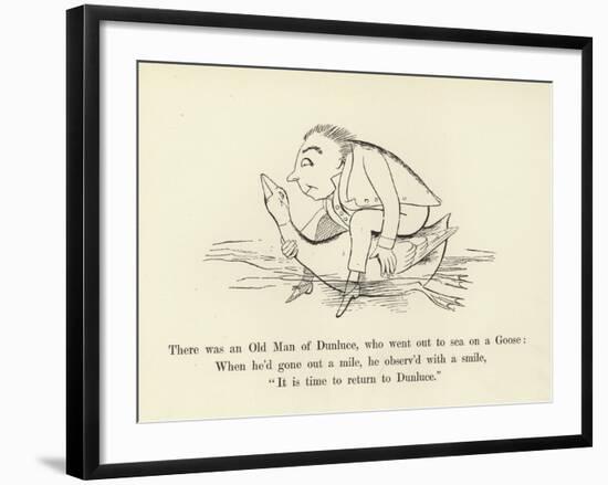 There Was an Old Man of Dunluce, Who Went Out to Sea on a Goose-Edward Lear-Framed Giclee Print