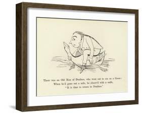 There Was an Old Man of Dunluce, Who Went Out to Sea on a Goose-Edward Lear-Framed Giclee Print