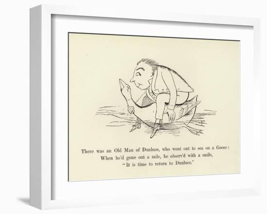 There Was an Old Man of Dunluce, Who Went Out to Sea on a Goose-Edward Lear-Framed Giclee Print