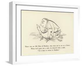 There Was an Old Man of Dunluce, Who Went Out to Sea on a Goose-Edward Lear-Framed Giclee Print