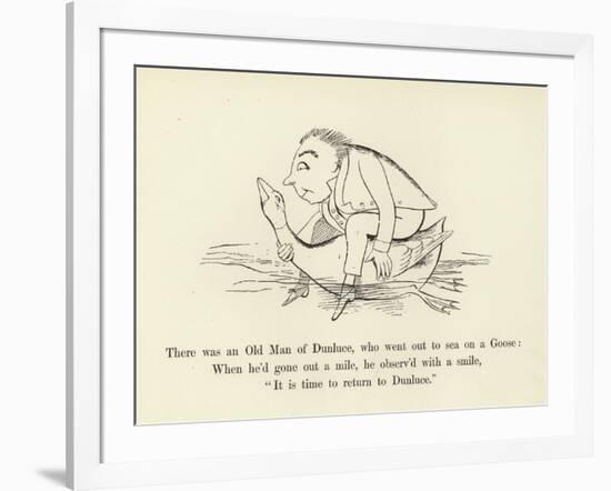 There Was an Old Man of Dunluce, Who Went Out to Sea on a Goose-Edward Lear-Framed Giclee Print