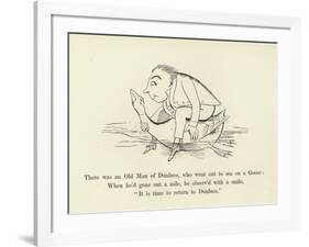 There Was an Old Man of Dunluce, Who Went Out to Sea on a Goose-Edward Lear-Framed Giclee Print