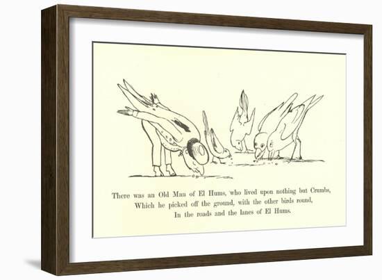 There Was an Old Man of El Hums, Who Lived Upon Nothing But Crumbs-Edward Lear-Framed Giclee Print