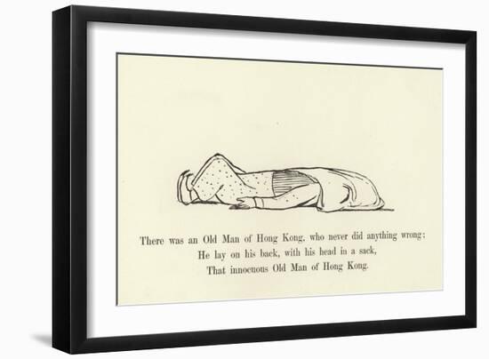 There Was an Old Man of Hong Kong, Who Never Did Anything Wrong-Edward Lear-Framed Giclee Print