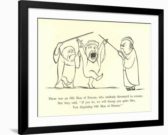 There Was an Old Man of Ibreem, Who Suddenly Threaten'D to Scream-Edward Lear-Framed Giclee Print