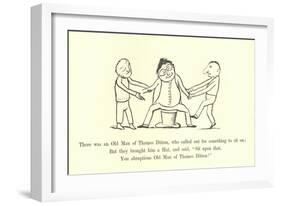 There Was an Old Man of Thames Ditton, Who Called Out for Something to Sit On-Edward Lear-Framed Giclee Print