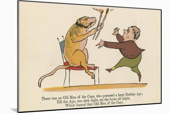 There Was an Old Man of the Cape, Who Possessed a Large Barbary Ape-Edward Lear-Mounted Giclee Print