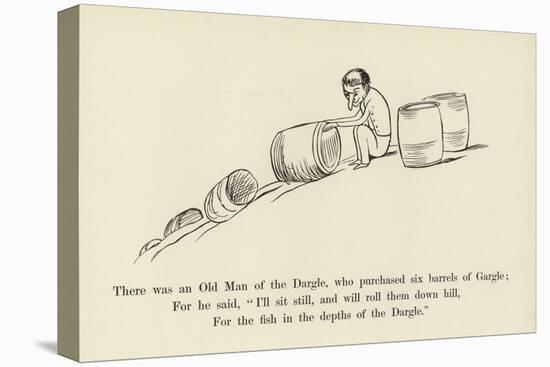 There Was an Old Man of the Dargle, Who Purchased Six Barrels of Gargle-Edward Lear-Stretched Canvas