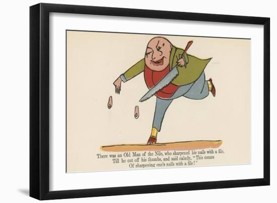 There Was an Old Man of the Nile, Who Sharpened His Nails with a File-Edward Lear-Framed Giclee Print