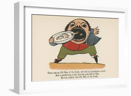 There Was an Old Man of the South, Who Had an Immoderate Mouth-Edward Lear-Framed Giclee Print