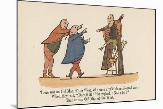 There Was an Old Man of the West, Who Wore a Pale Plum-Coloured Vest-Edward Lear-Mounted Giclee Print