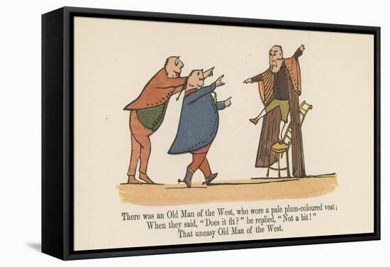 There Was an Old Man of the West, Who Wore a Pale Plum-Coloured Vest-Edward Lear-Framed Stretched Canvas