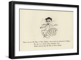 There Was an Old Man of Three Bridges, Whose Mind Was Distracted by Midges-Edward Lear-Framed Giclee Print