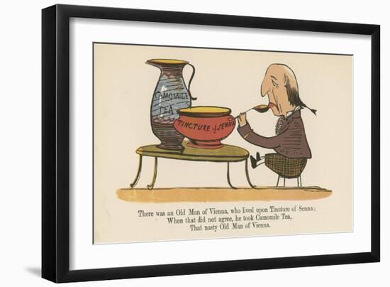 There Was an Old Man of Vienna, Who Lived Upon Tincture of Senna-Edward Lear-Framed Giclee Print