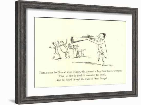 There Was an Old Man of West Dumpet, Who Possessed a Large Nose Like a Trumpet-Edward Lear-Framed Giclee Print