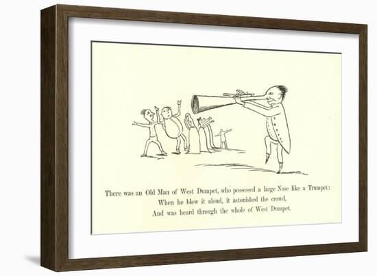 There Was an Old Man of West Dumpet, Who Possessed a Large Nose Like a Trumpet-Edward Lear-Framed Giclee Print