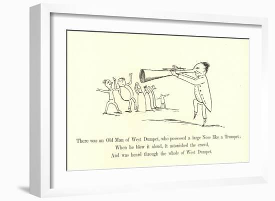 There Was an Old Man of West Dumpet, Who Possessed a Large Nose Like a Trumpet-Edward Lear-Framed Giclee Print