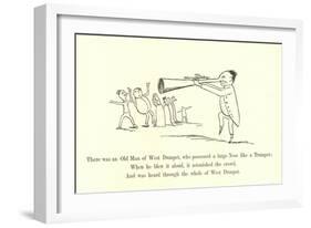 There Was an Old Man of West Dumpet, Who Possessed a Large Nose Like a Trumpet-Edward Lear-Framed Giclee Print