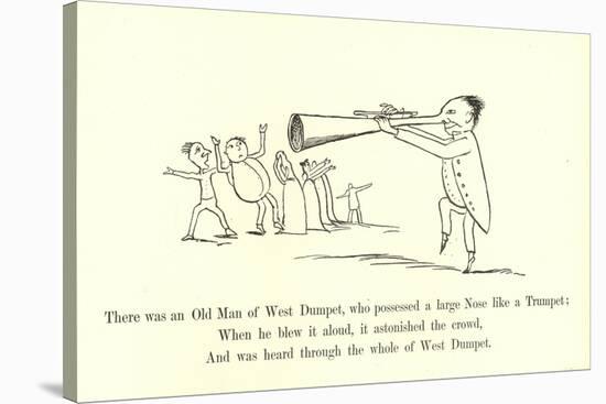 There Was an Old Man of West Dumpet, Who Possessed a Large Nose Like a Trumpet-Edward Lear-Stretched Canvas