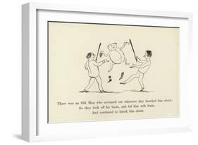 There Was an Old Man, Who Screamed Out Whenever They Knocked Him About-Edward Lear-Framed Giclee Print