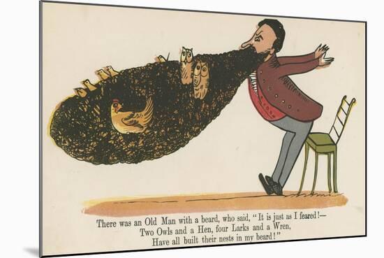 There Was an Old Man with a Beard, Who Said, 'It Is Just as I Feared!'-Edward Lear-Mounted Giclee Print