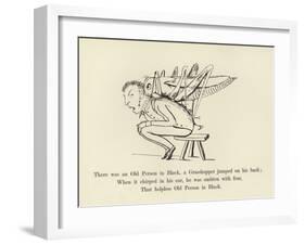 There Was an Old Person in Black, a Grasshopper Jumped on His Back-Edward Lear-Framed Giclee Print