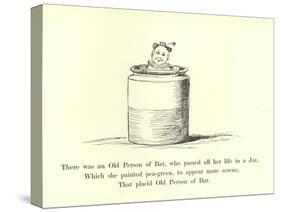 There Was an Old Person of Bar, Who Passed All Her Life in a Jar-Edward Lear-Stretched Canvas