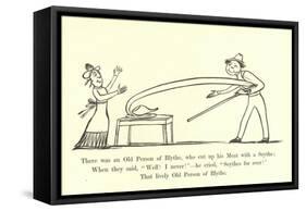 There Was an Old Person of Blythe, Who Cut Up His Meat with a Scythe-Edward Lear-Framed Stretched Canvas