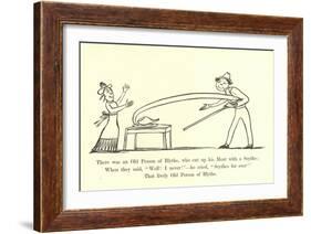 There Was an Old Person of Blythe, Who Cut Up His Meat with a Scythe-Edward Lear-Framed Giclee Print