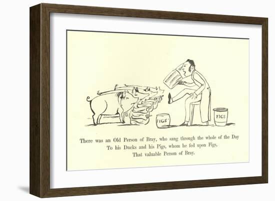 There Was an Old Person of Bray, Who Sang Through the Whole of the Day-Edward Lear-Framed Giclee Print