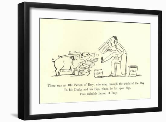 There Was an Old Person of Bray, Who Sang Through the Whole of the Day-Edward Lear-Framed Giclee Print