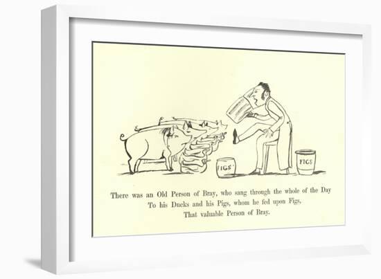 There Was an Old Person of Bray, Who Sang Through the Whole of the Day-Edward Lear-Framed Giclee Print