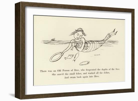 There Was an Old Person of Bree, Who Frequented the Depths of the Sea-Edward Lear-Framed Giclee Print