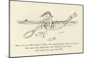 There Was an Old Person of Bree, Who Frequented the Depths of the Sea-Edward Lear-Mounted Giclee Print