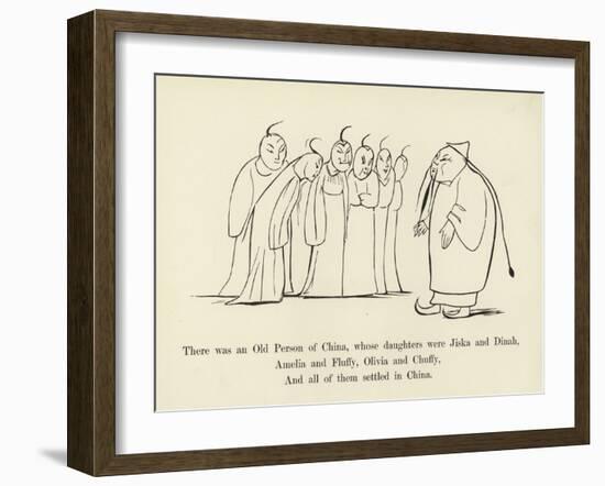 There Was an Old Person of China, Whose Daughters Were Jiska and Dinah-Edward Lear-Framed Giclee Print