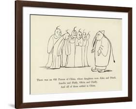 There Was an Old Person of China, Whose Daughters Were Jiska and Dinah-Edward Lear-Framed Giclee Print