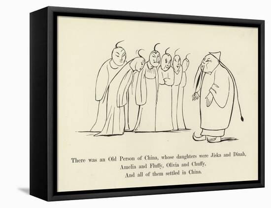 There Was an Old Person of China, Whose Daughters Were Jiska and Dinah-Edward Lear-Framed Stretched Canvas